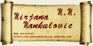 Mirjana Mankulović vizit kartica